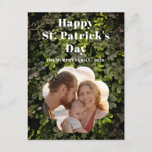 Elegant Lucky Shamrock Photo St. Patrick's Day Holiday Postcard