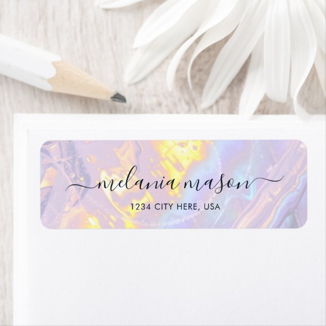 Élégant Lumière violet Holographique moderne (En situation)