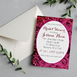 Elegant Lux Bridal Shower Pink Roses Invitations<br><div class="desc">Modern romantic lux and chic Bridal Shower Invitation for the girly bride who loves pink and roses. Beautiful script typography in an oval frame.</div>