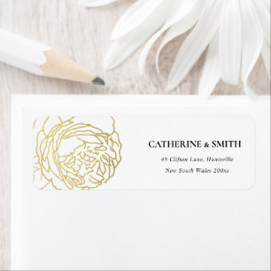 ÉLÉGANT LUX FAUX OR ROSE FLORAL ÉTIQUETTE DE ADRES