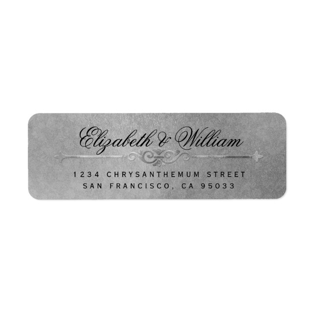 Élégant luxe argent Texture retour Adresse Label (Devant)