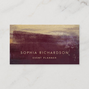 Elegant Luxe Dark Purple and Gold Business Card