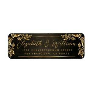 Elégant luxe Gold Floral & Dark Return Adresse