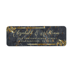 Elégant luxe Gold Frame & Marble Adresse de retour
