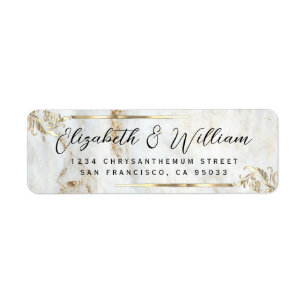 Elégant luxe Gold Frame & Marble Adresse de retour
