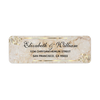Elégant luxe Gold stone Retourner Adresse Label