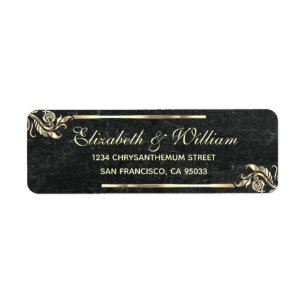 Elégant luxe Gold stone Retourner Adresse Label