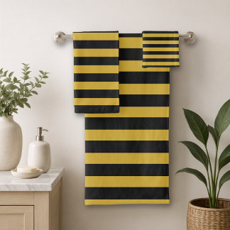Élégant Luxe Rayures Noires et Dorées