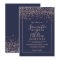 Elegant Luxe Rose gold confetti navy blue wedding