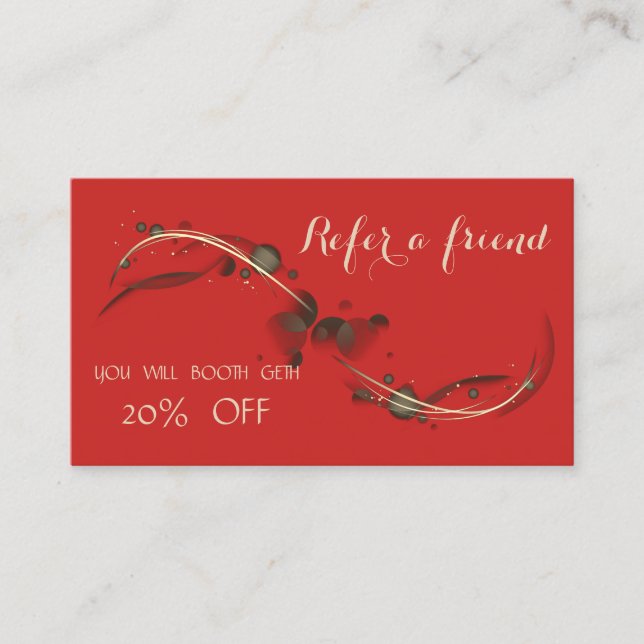 Elégant luxe sophistiqué, Carte de référence rouge (Devant)