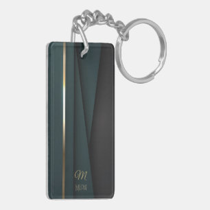 Élégant Luxueux Dark Green Gold Monogramme Nom