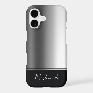 Élégant Luxueux Métal Brossé Gris Argent