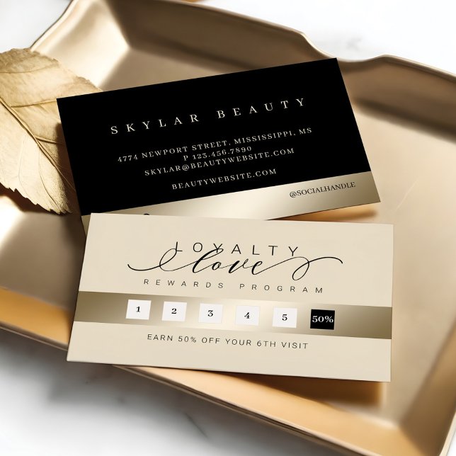 Elegant Luxurious Gold Black Loyalty Love Rewards Card (Elegant Luxurious Gold Black Loyalty Love Rewards)