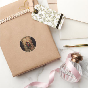 Elegant luxurious heart emblem.  classic round sticker