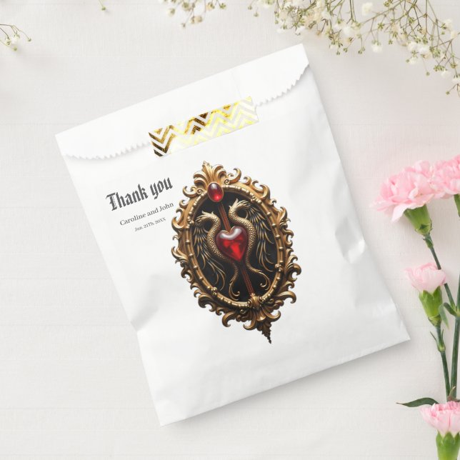 Elegant luxurious heart emblem favour bag (Sealed)