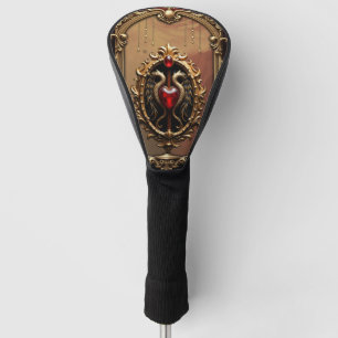 Elegant luxurious heart emblem. golf head cover