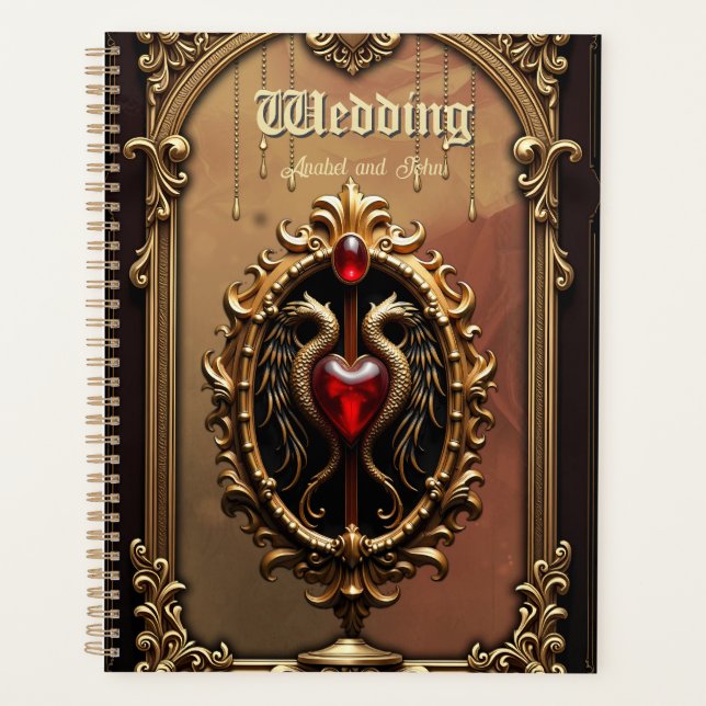 Elegant luxurious heart emblem. planner (Front)