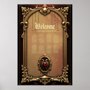 Elegant luxurious heart emblem.  poster