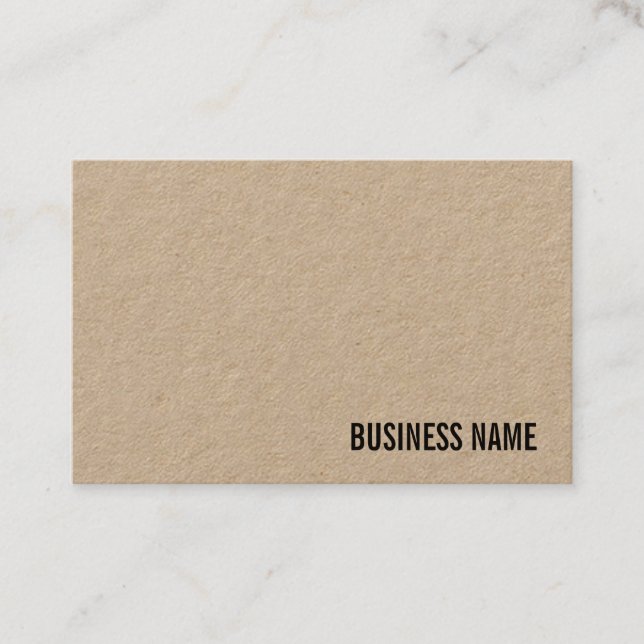 Elegant Luxurious Real Kraft Paper Modern Template Business Card (Front)
