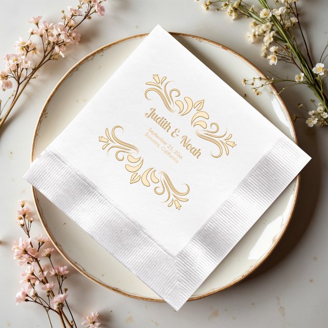 Elegant Luxurious Wedding Foil Napkins (Creator Uploaded)