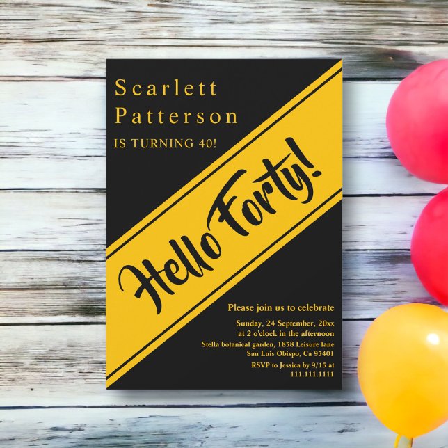 Elegant Luxury Black And Gold Chic 40th Birthday Invitation (Creator Uploaded)