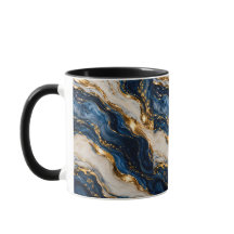 Elegant Luxury Blue and Gold Marble Two-Tone Mug