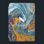 Elegant Luxury Blue Gold Monogram       iPad Mini Cover<br><div class="desc">Elegant and luxury blue and gold marble with easy personalization of your name,  and monogram. Check out other Matching items available in my store! Thank you for the support ❤</div>