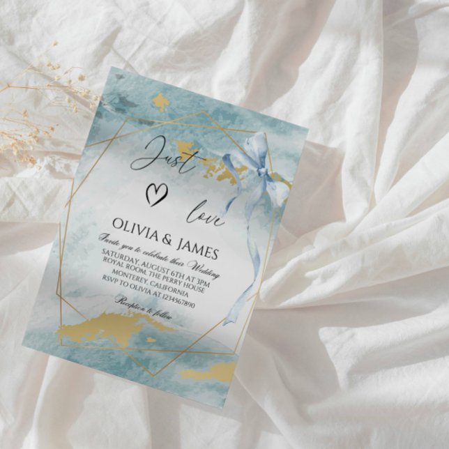 Elegant Luxury Blue Wedding - Modern Classic Party Invitation (Creator Uploaded)