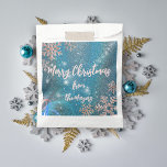 Elegant Luxury Blue Winter Wonderland Christmas Favour Bag<br><div class="desc">Add a touch of magic to your holiday gifts with this customizable Christmas favour bag. The bag is adorned with a mesmerizing blue glitter background, reminiscent of a snowy winter’s night. Scattered throughout are delicate snowflakes, adding a festive touch to the design. The highlight of the bag is the customizable...</div>