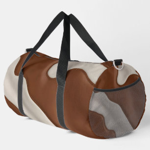 Elegant Luxury Faux Cow Leather Modern Collection Duffle Bag