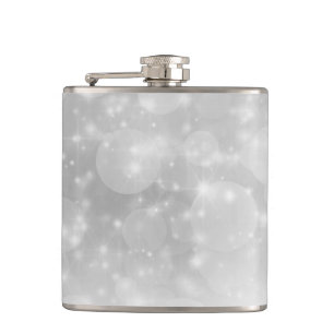 Elegant Luxury Faux Glitter Bokeh Hip Flask
