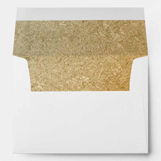 Elegant Luxury | Faux Gold Foil 5 X 7 Wedding Envelope (Back (Bottom))