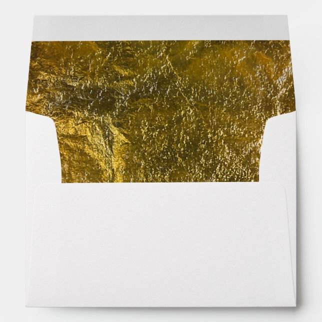 Elegant Luxury | Faux Gold Leaf Foil 5 X 7 Wedding Envelopes (Back (Bottom))