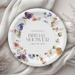 Elegant Luxury Floral Bridal Shower Paper Plate<br><div class="desc">A wreath of elegant florals encircle your text on this bridal shower party plate featuring romantic watercolor blooms and refined modern typography. Perfect for spring and summer garden parties, brunches, and upscale bridal showers as well as bridal showers into the fall months. Customize with the bride's name and event date....</div>