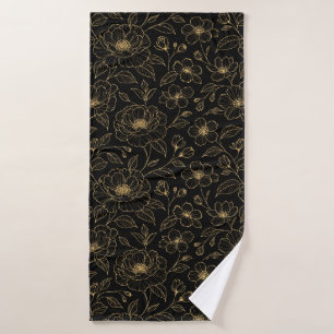 Elegant Luxury Floral Seamless Bath Towel