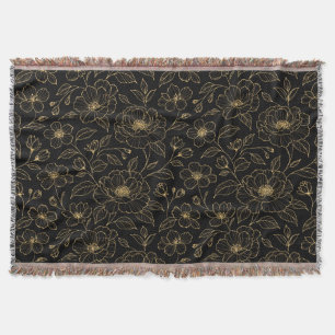 Elegant Luxury Floral Seamless Throw Blanket