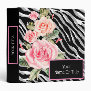 Elegant Luxury Floral Tiger 3 Ring Binder