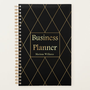 elegant luxury gold black geometric business planner