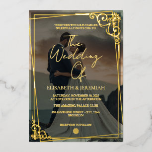 Elegant Luxury Gold & Black Overlay Photo Wedding