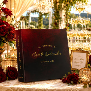 Elegant Luxury Gold Black Red Wedding Album Binder