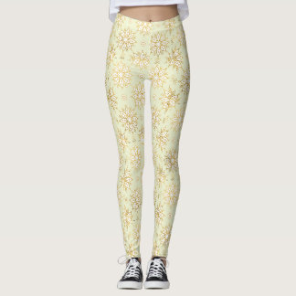 Elegant Luxury Gold Floral Mandala Pattern Leggings