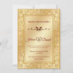 Elegant Luxury Gold Metallic Wedding Invitation