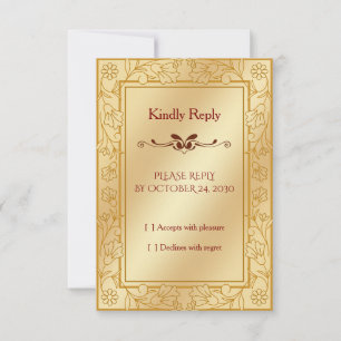 Elegant Luxury Gold Metallic Wedding RSVP Card