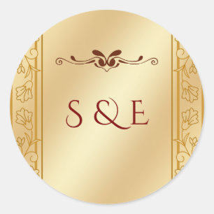 Elegant Luxury Gold Metallic Wedding Sticker