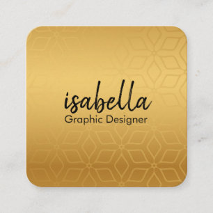 Elegant luxury gold modern square minimalist black business card