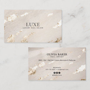 Elegant Luxury Gold Nail Salon/Technician Business Card