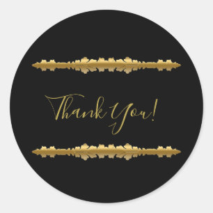Elegant Luxury Gold Ornamental Wedding Classic Round Sticker