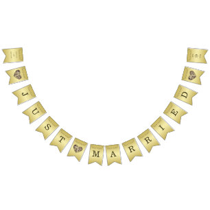 Elegant Luxury Gold Ornate wedding Bunting Flags