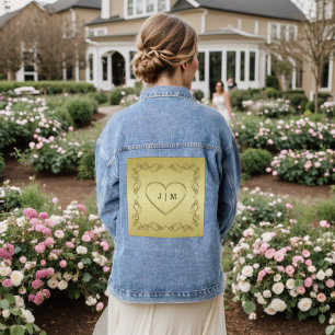 Elegant Luxury Gold Ornate wedding Denim Jacket