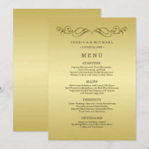 Elegant Luxury Gold Ornate wedding Menu